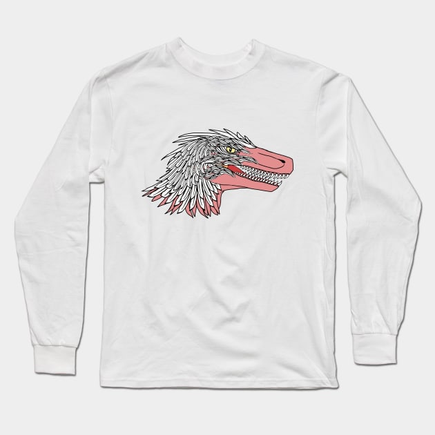 Feathered Raptor Head Long Sleeve T-Shirt by SPACE ART & NATURE SHIRTS 